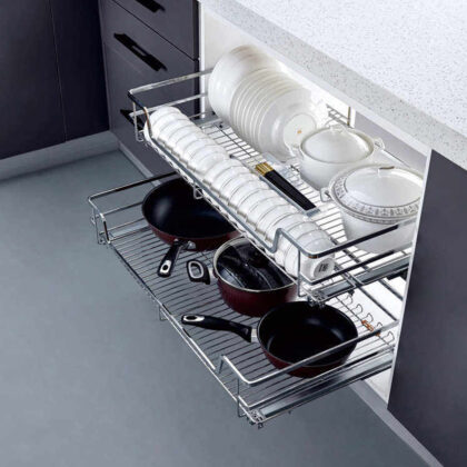 Drawer Basket stainless steel with water tray + connector