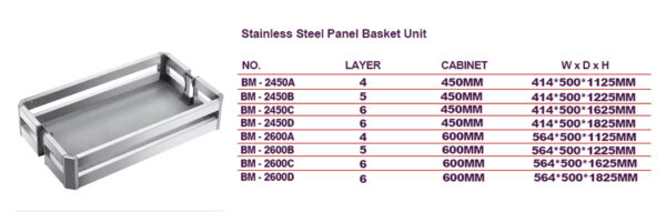 Stainless Steel Panel Basket Unit (High Cabinet Series) - Image 6