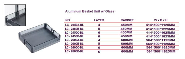 Aluminum Basket Unit w/ Glass (High Cabinet Series) - Image 6