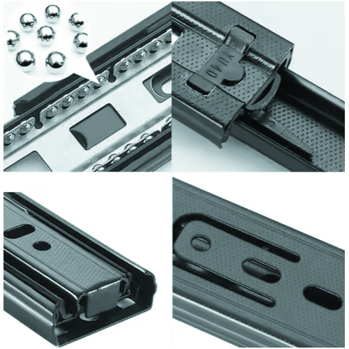 Manufacturing Telescopic Slide Furniture Push Open Full Extension Channel Rails Ball Bearing Cabinet Drawer Slide - Image 6